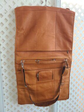 Piel Leather 9428-SDL Elite Garment Bag Saddle